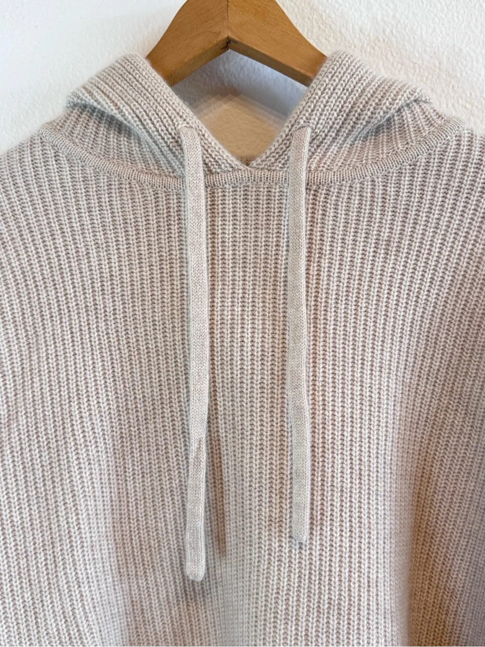 EUC Jenni Kayne Cashmere Fisherman Hoodie Oatmeal Medium - Picture 3 of 12